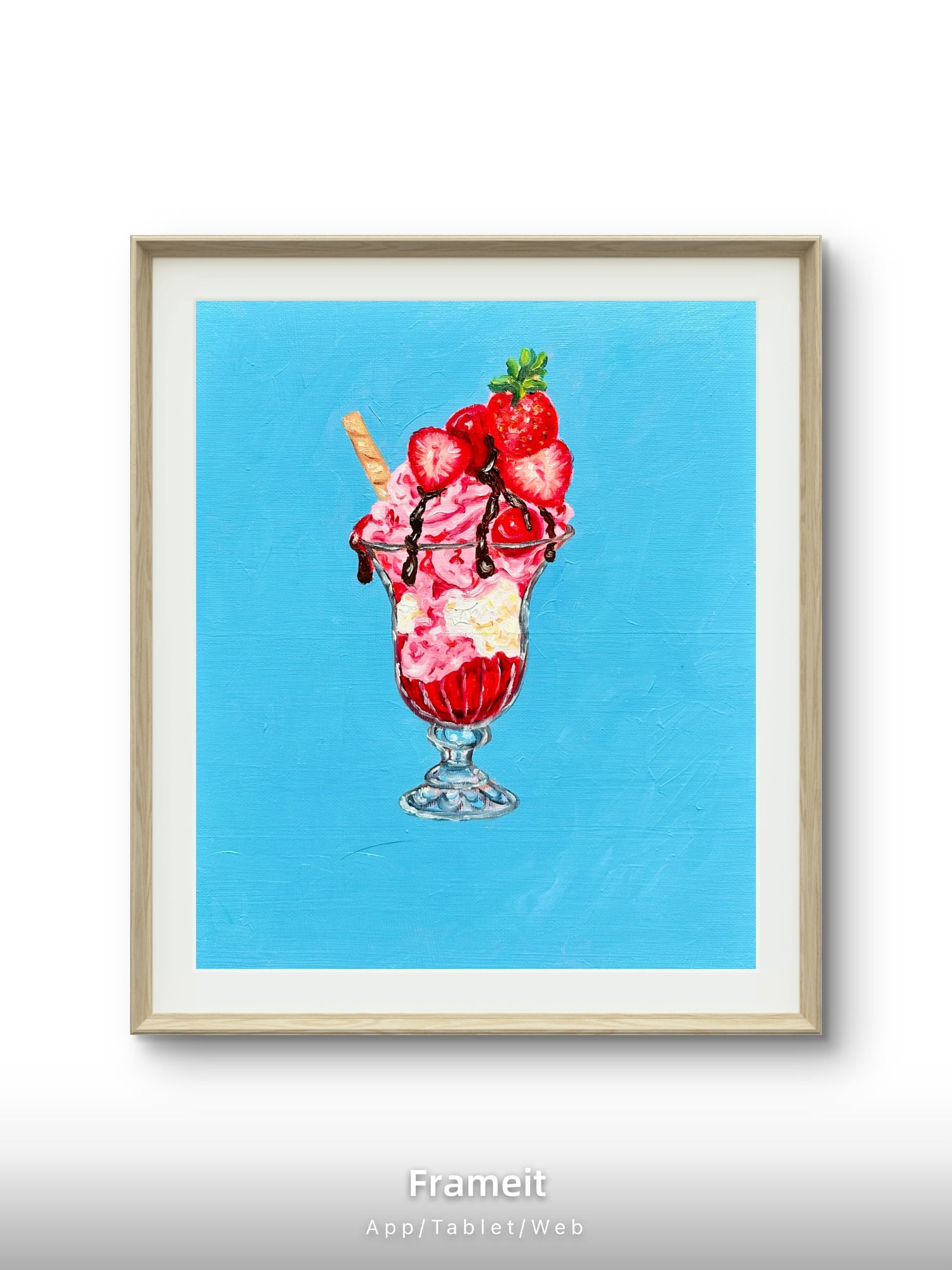 Strawberry Sundae -Original oil painting