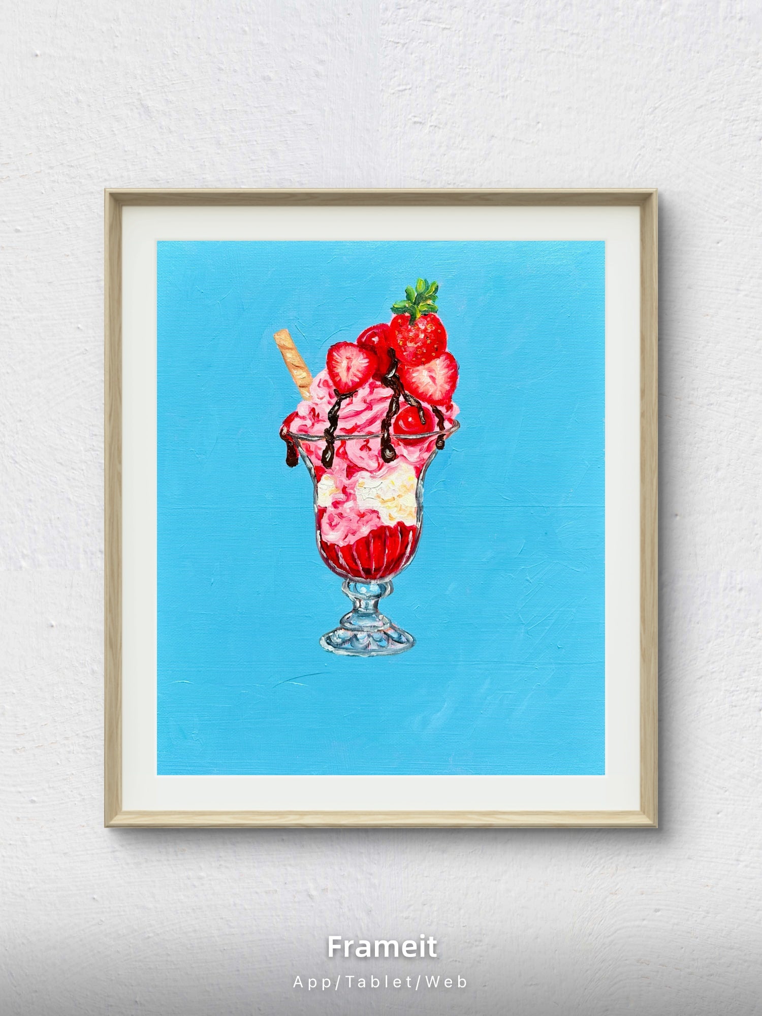 Strawberry Sundae -Original oil painting