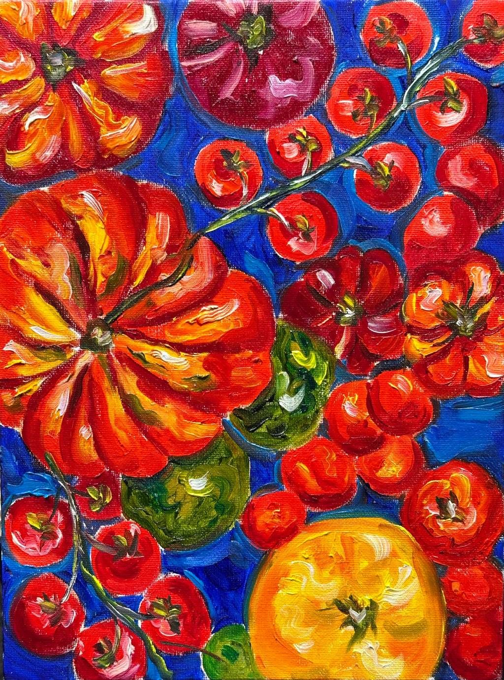 Tomatoes -Original oil painting on canvas