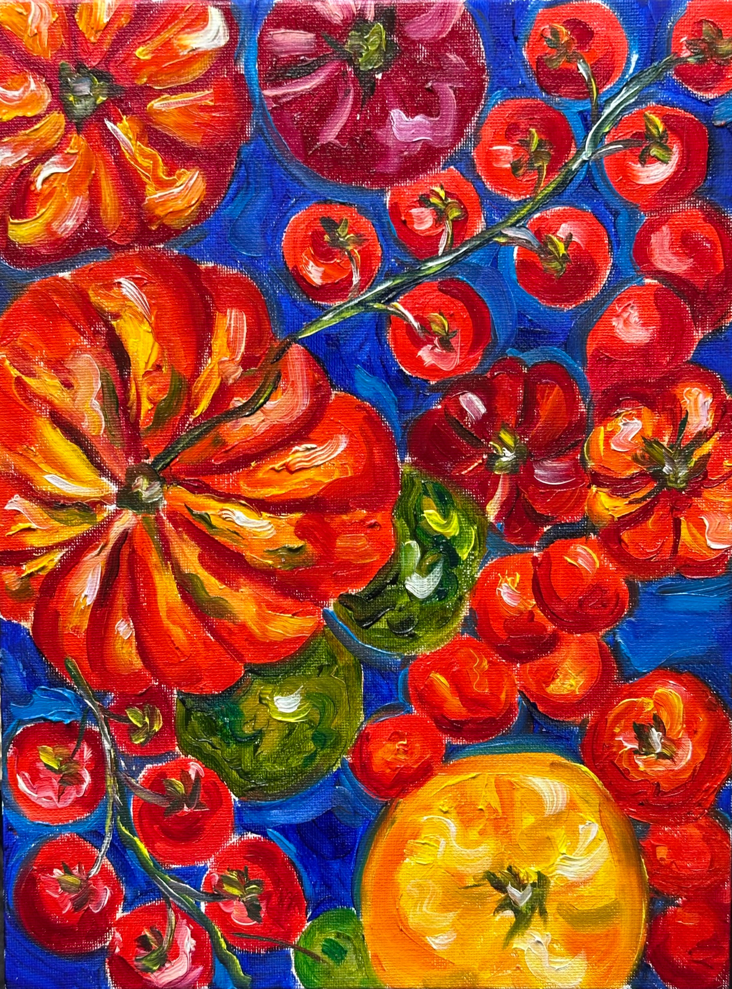 Tomatoes -Original oil painting on canvas