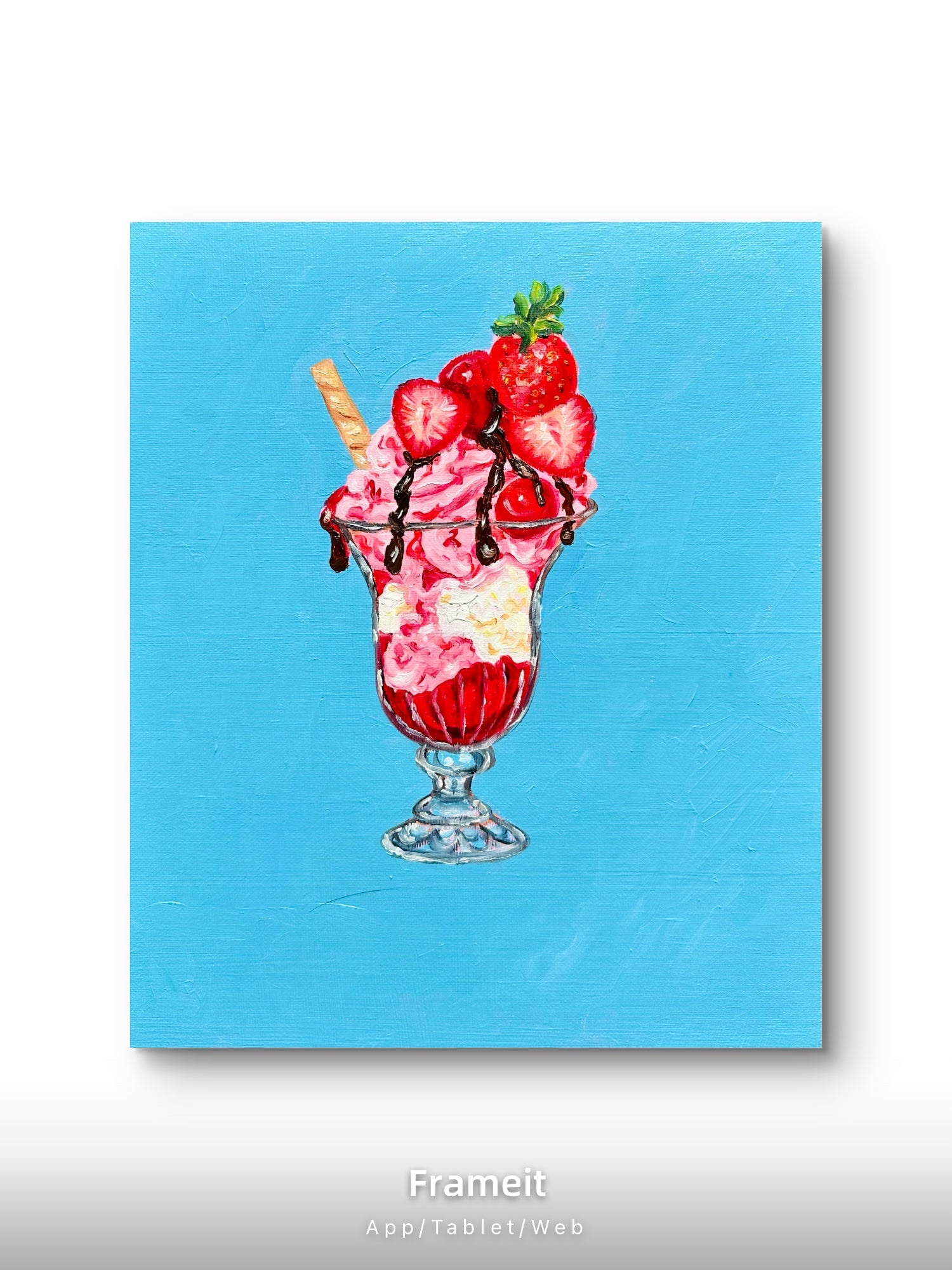 Strawberry Sundae -Original oil painting