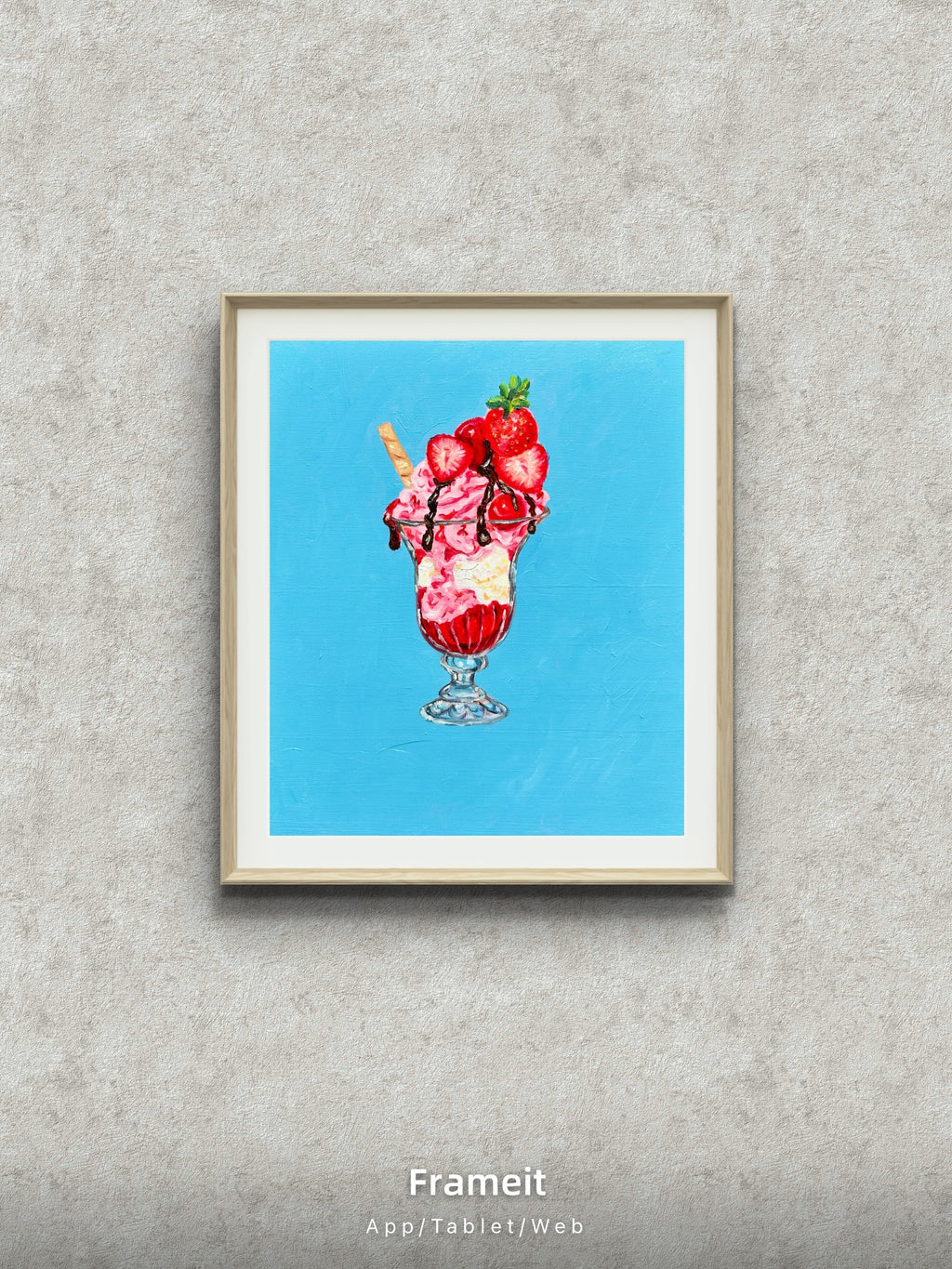 Strawberry Sundae -Original oil painting