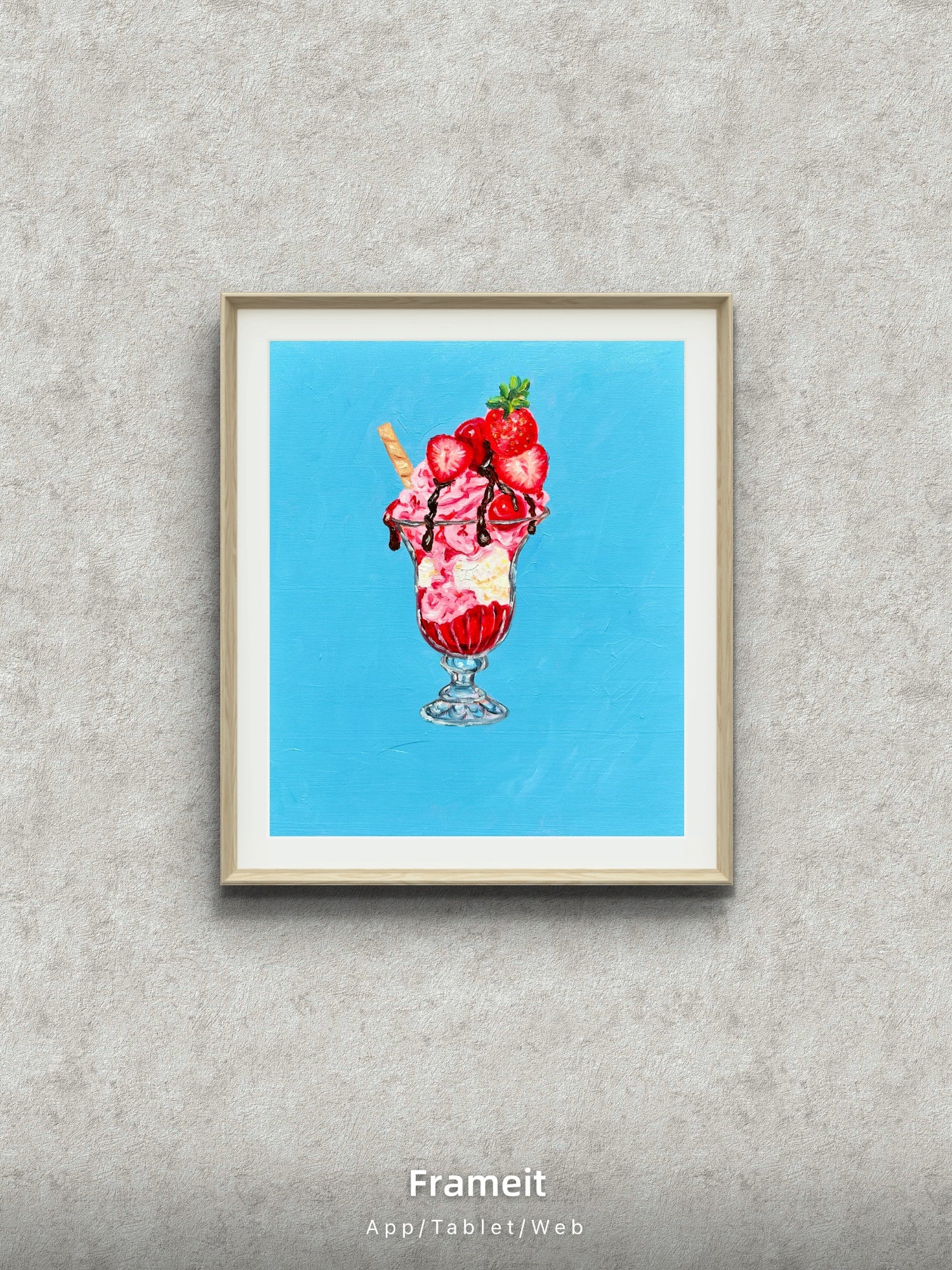 Strawberry Sundae -Original oil painting