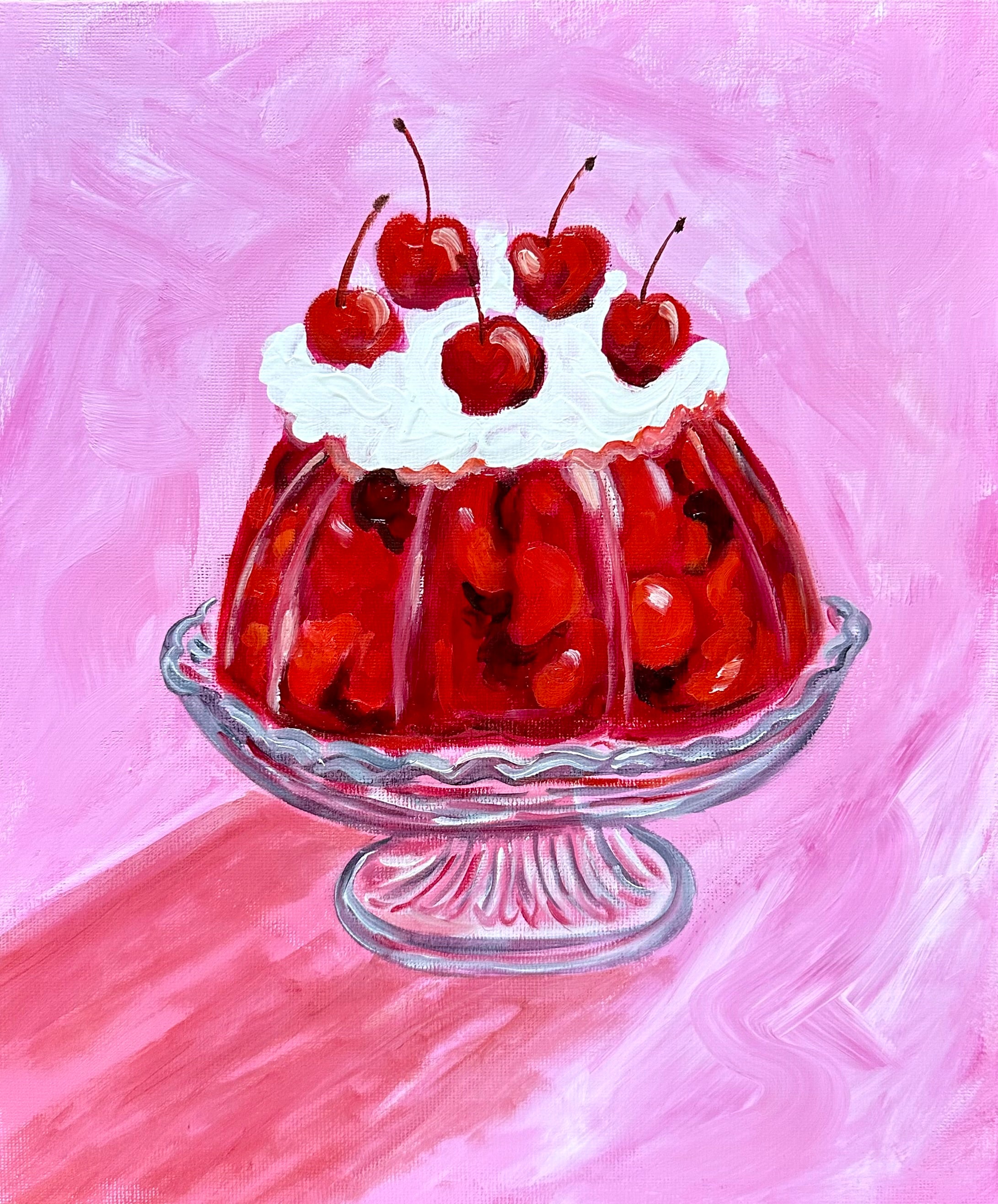 Strawberry gello -Original mixed media painting