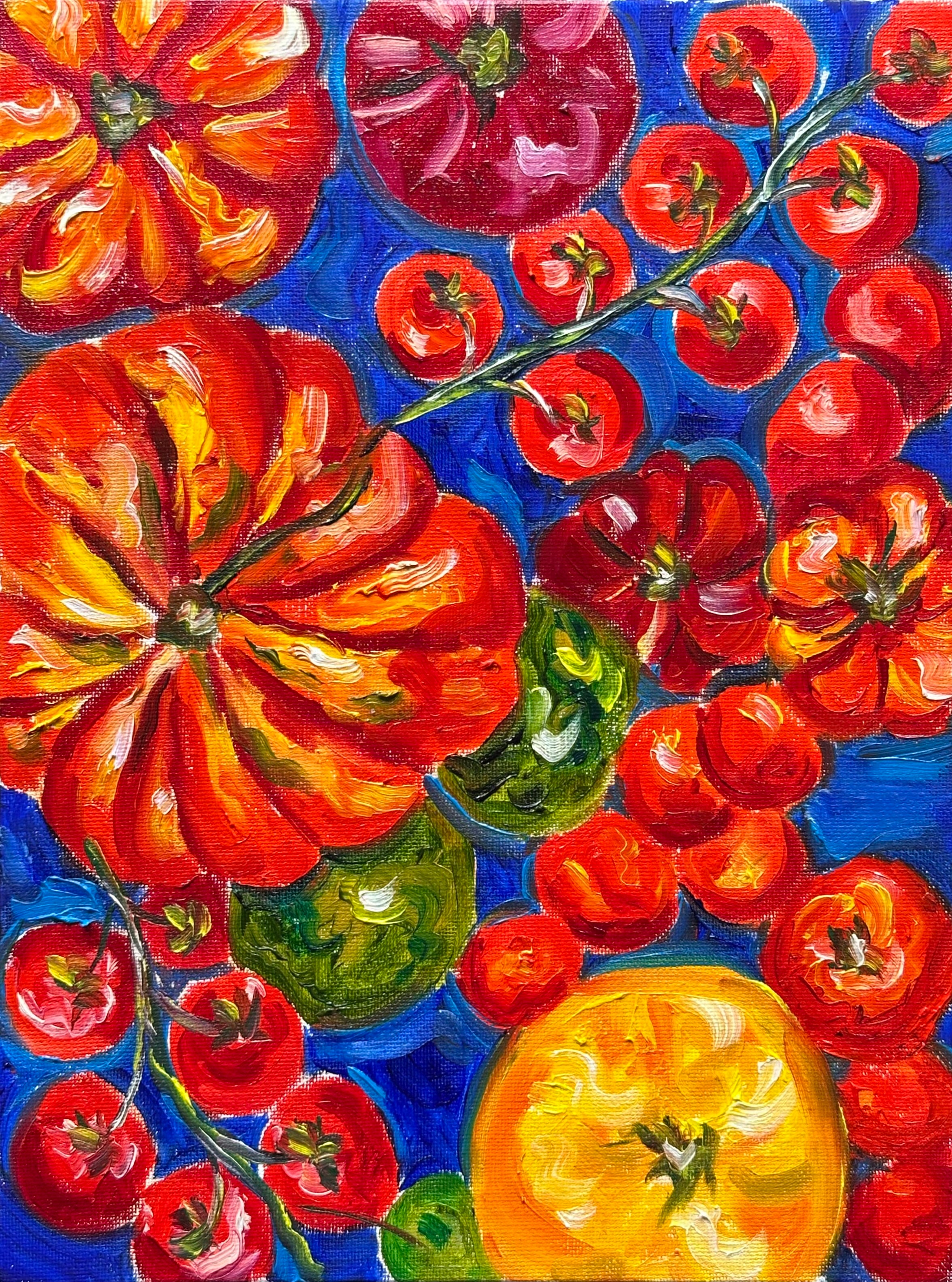 Tomatoes -Original oil painting on canvas