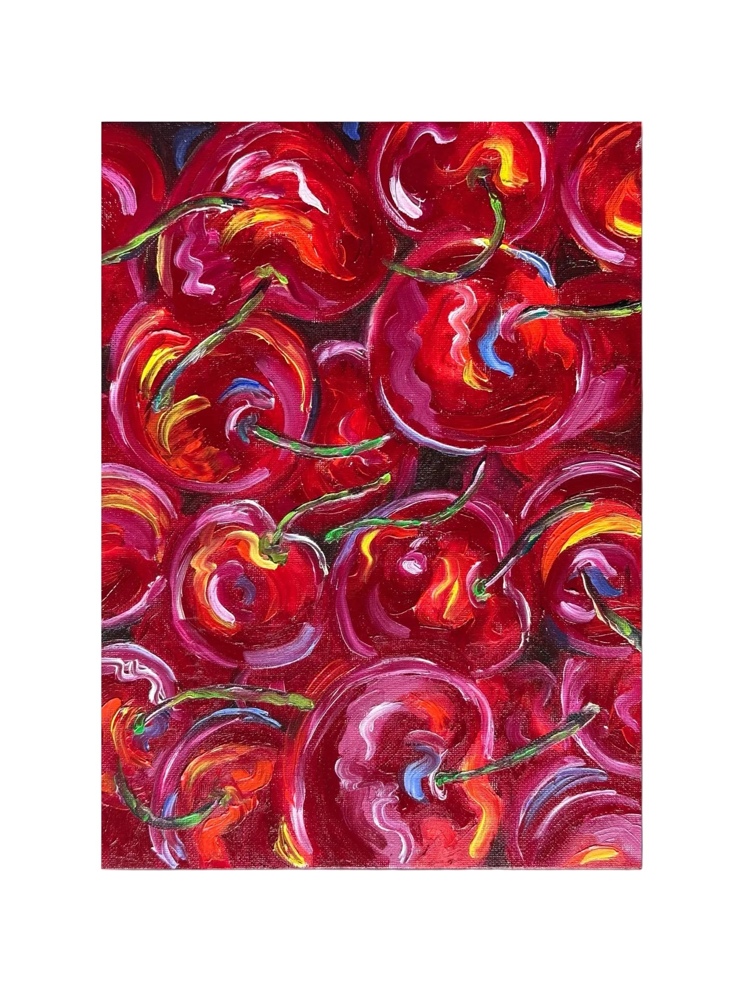 Cherries -Original cherry oil painting on canvas