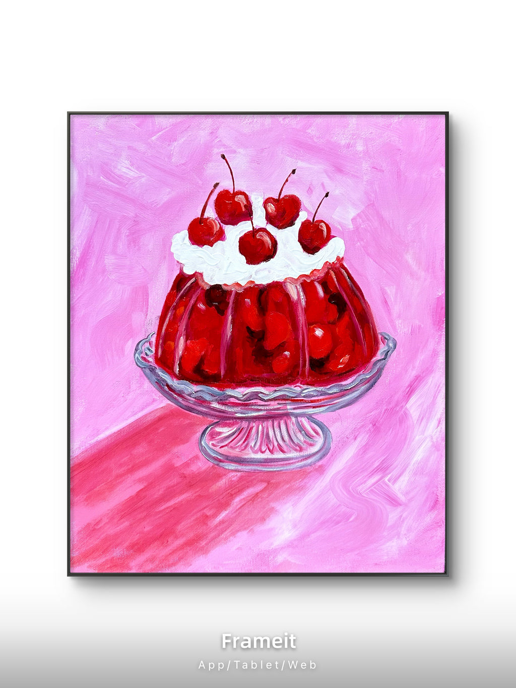 Strawberry gello -Original mixed media painting