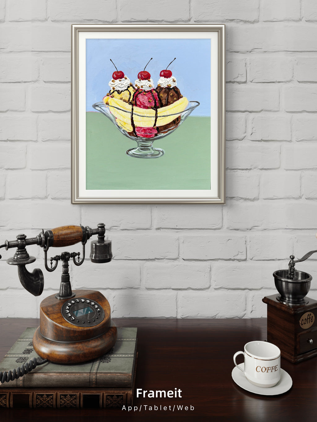 Banana Split boat -Original acrylic painting