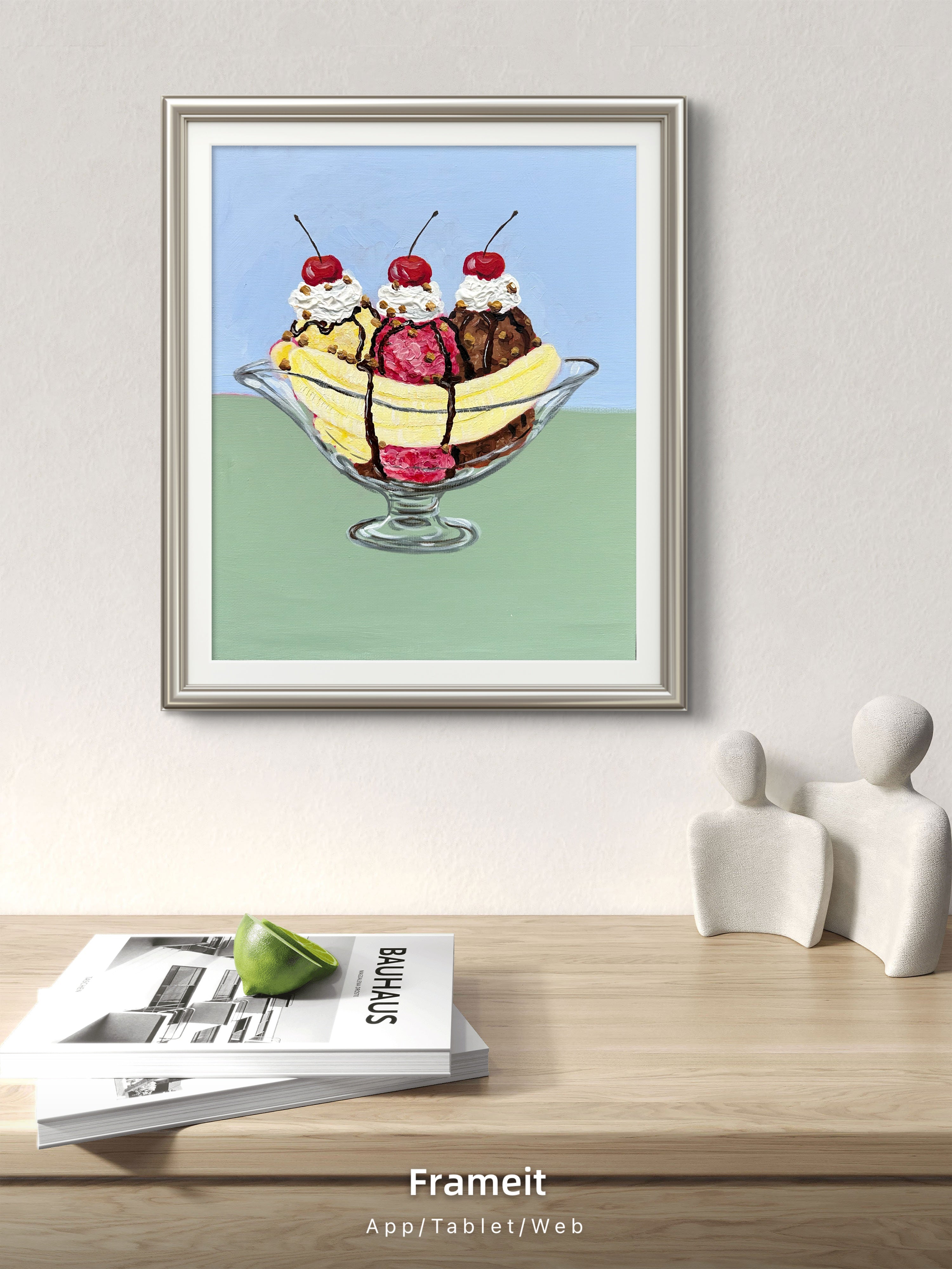 Banana Split boat -Original acrylic painting