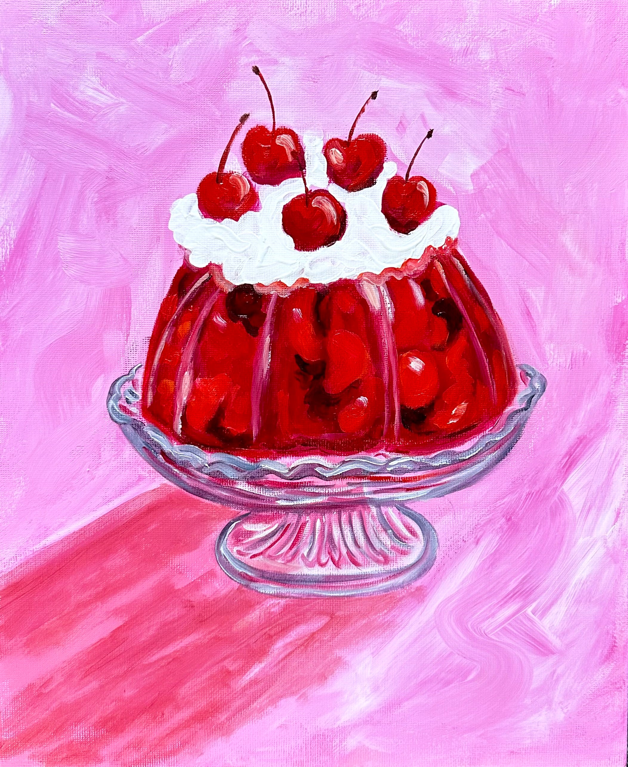 Strawberry gello -Original mixed media painting