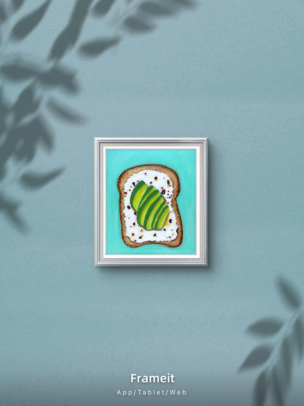 Original Avocado Toast Painting – Textured Food Still Life Kitchen Art