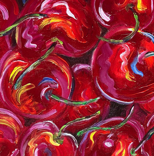 Cherries -Original cherry oil painting on canvas