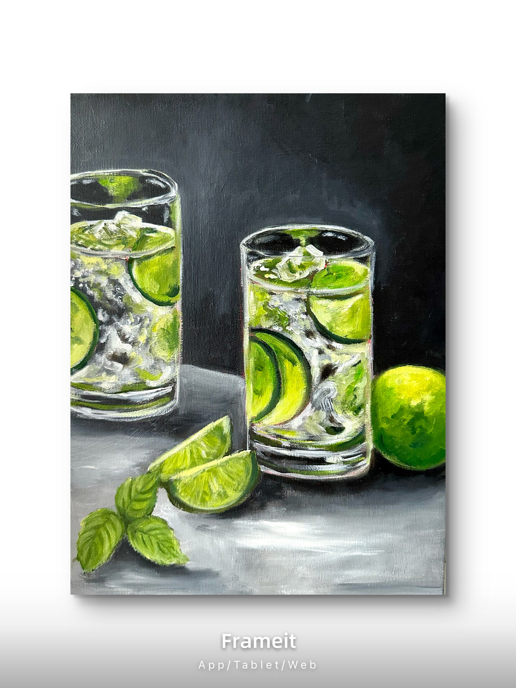 Gin & Tonic with Limes – Original Oil Still Life Painting