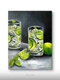 Gin & Tonic with Limes – Original Oil Still Life Painting
