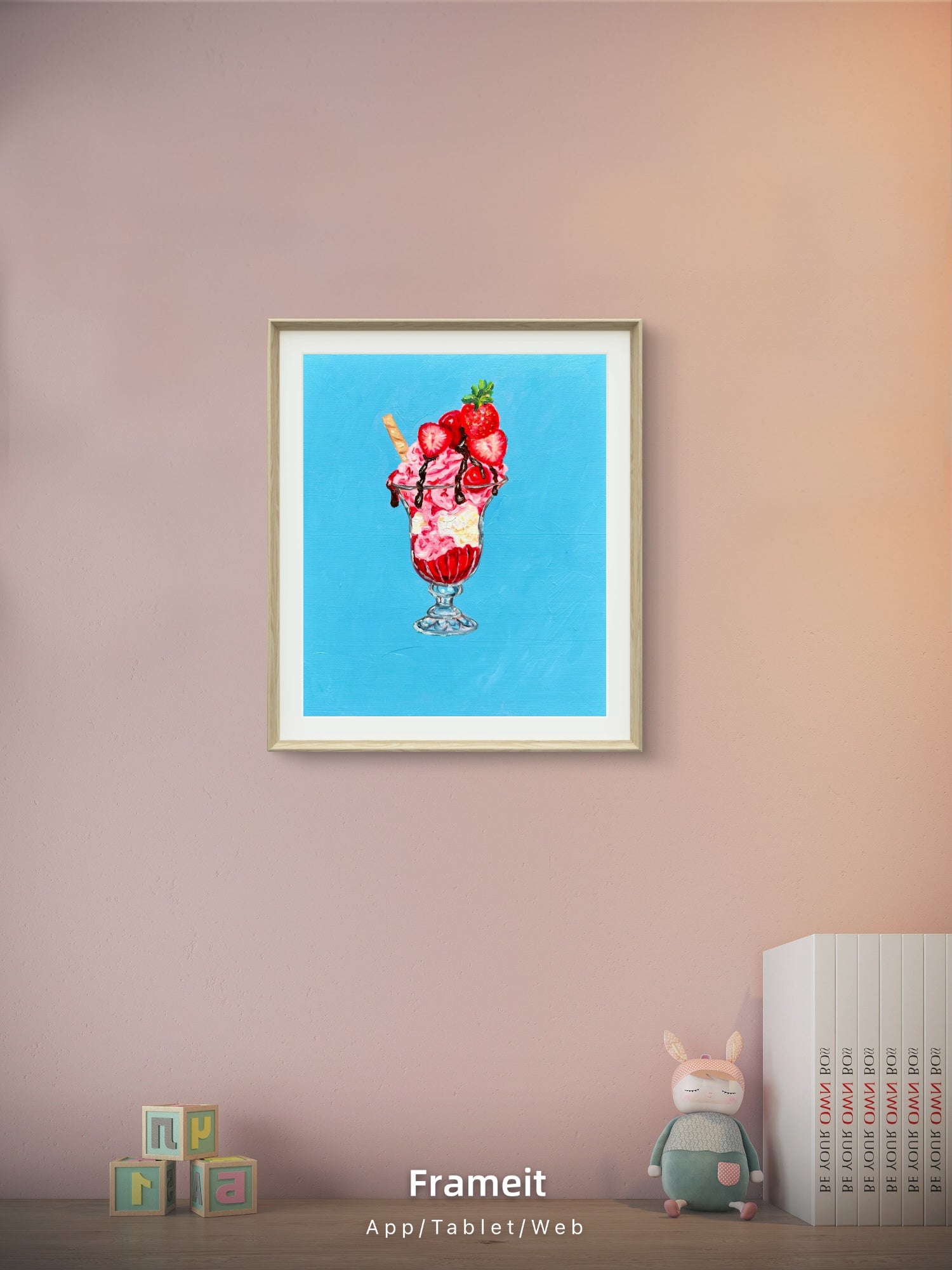 Strawberry Sundae -Original oil painting