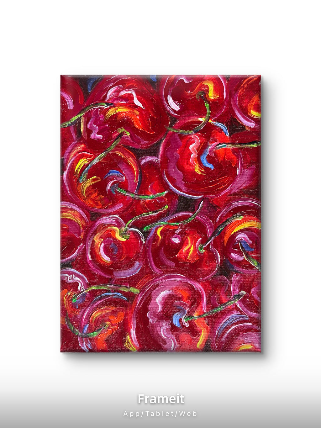 Cherries -Original cherry oil painting on canvas