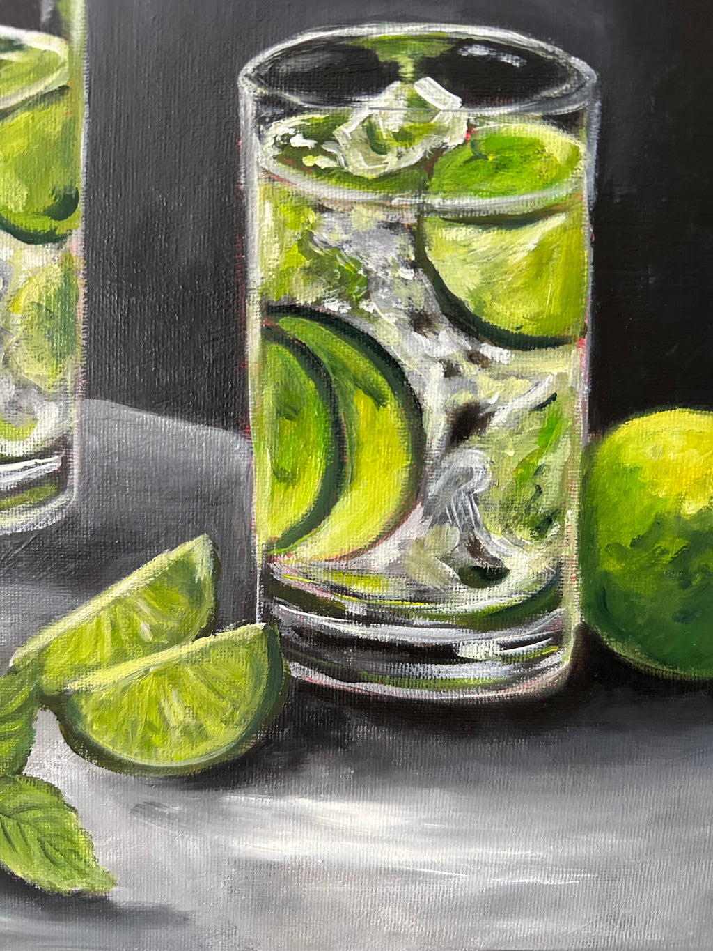 Gin & Tonic with Limes – Original Oil Still Life Painting
