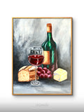 Evening Wine & Cheese – Original mixed media painting