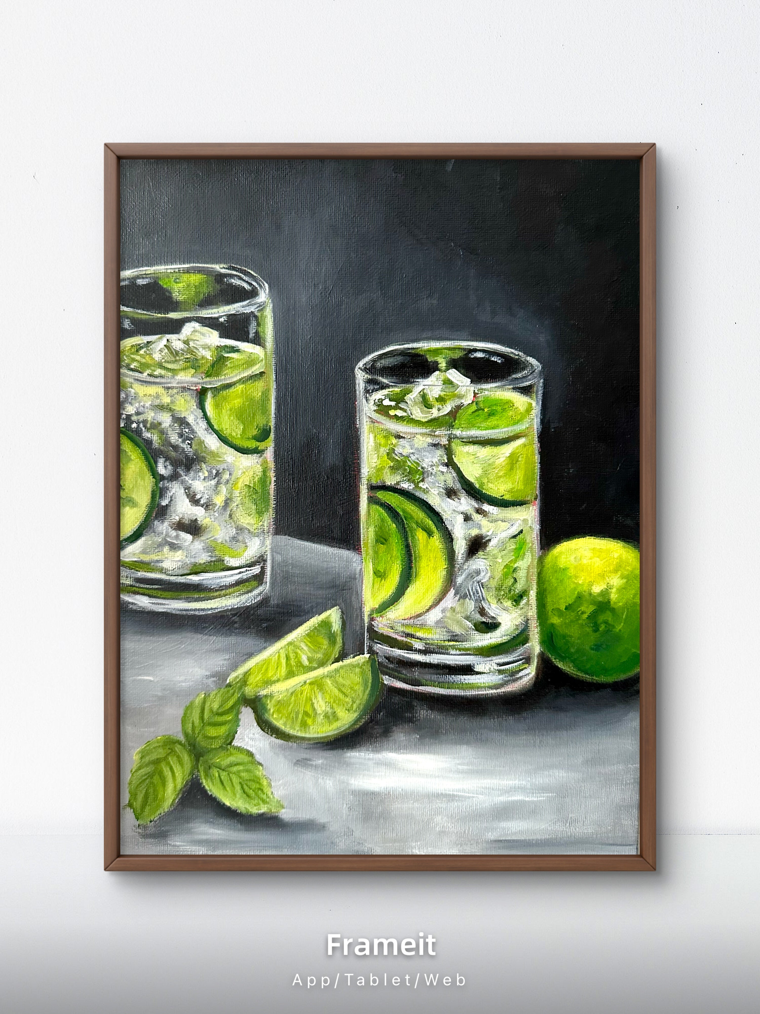 Gin & Tonic with Limes – Original Oil Still Life Painting