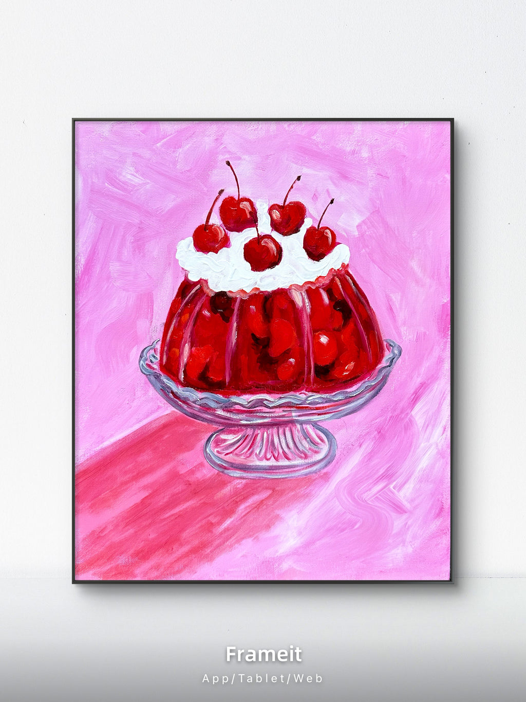 Strawberry gello -Original mixed media painting