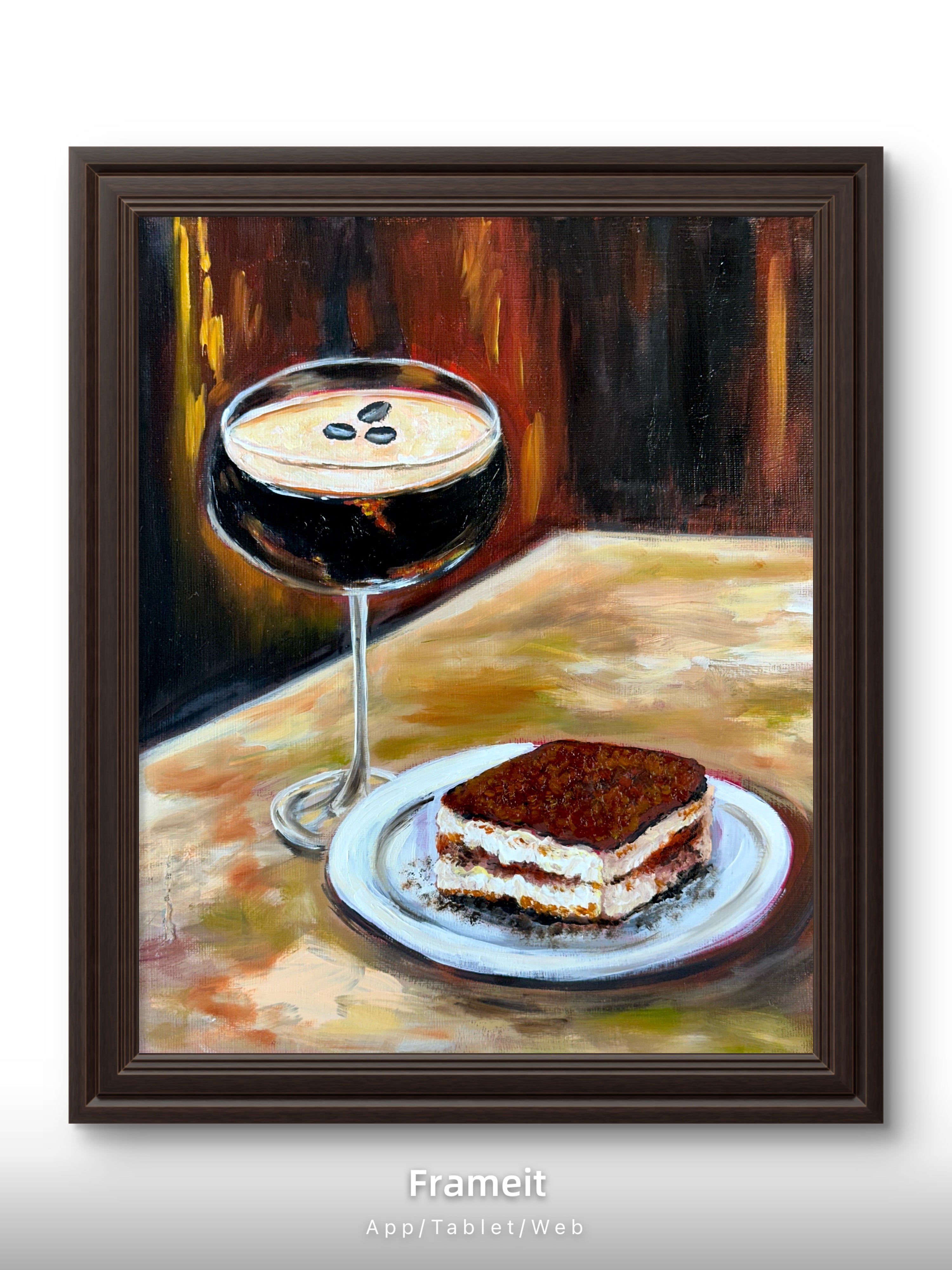 Espresso Martini & Tiramisu – Original Oil Painting