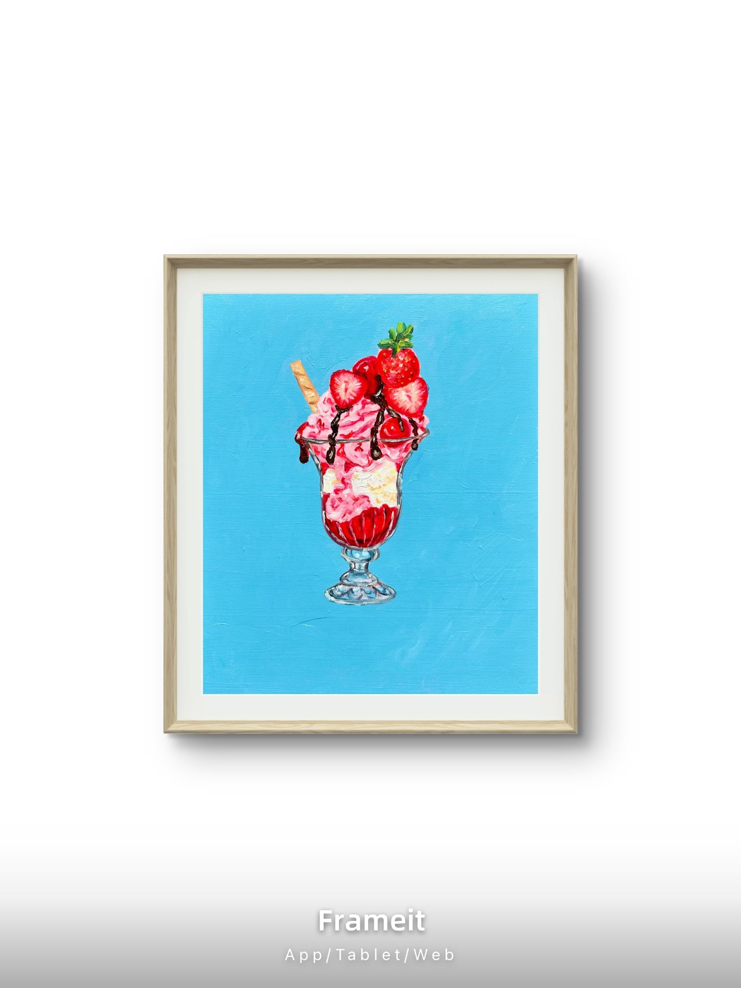 Strawberry Sundae -Original oil painting
