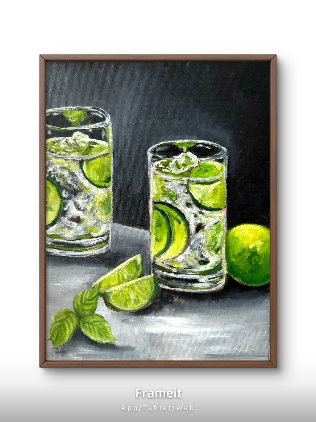 Gin & Tonic with Limes – Original Oil Still Life Painting
