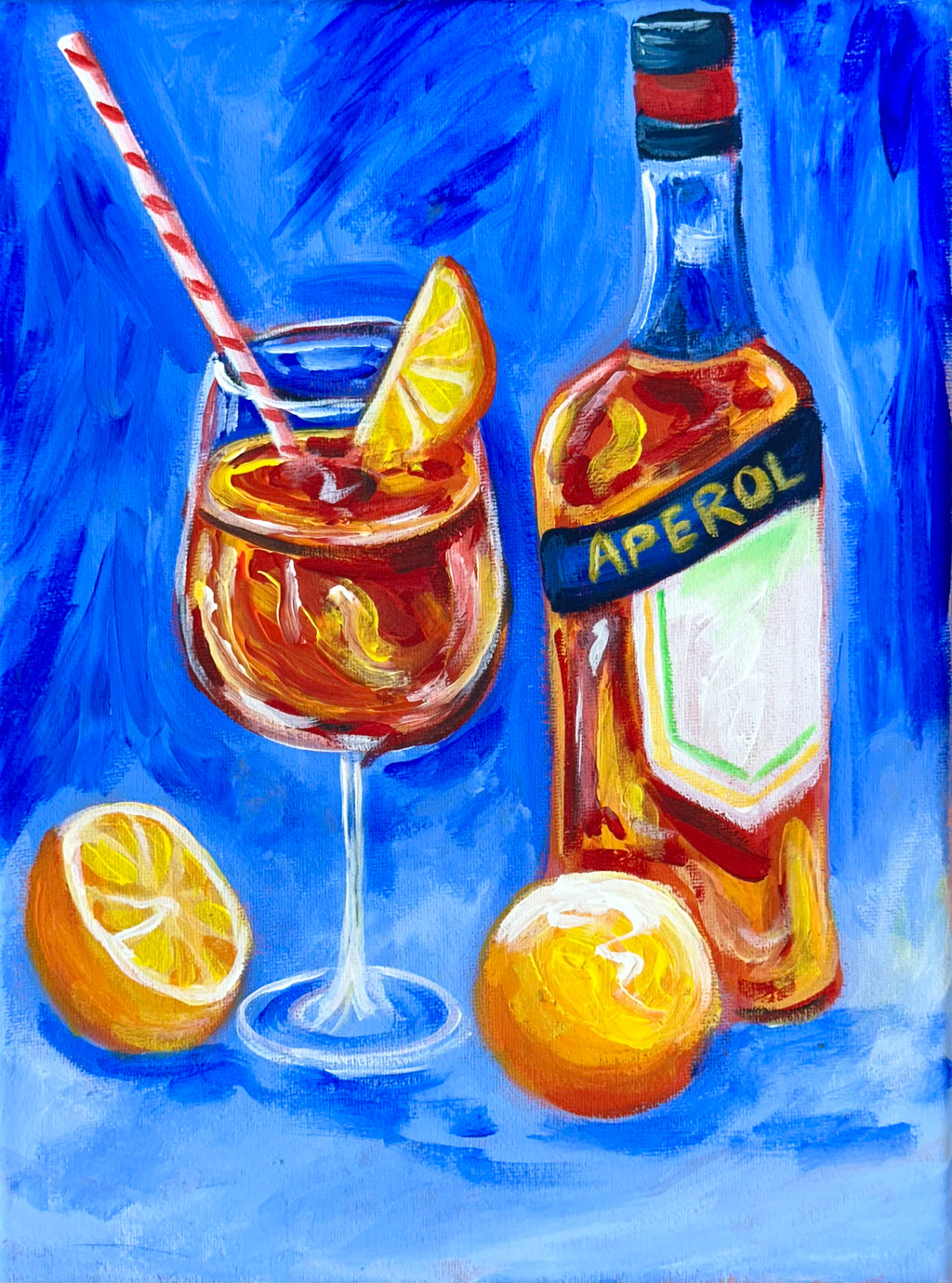 Aperol Spritz – Bold & Vibrant Original acrylic Painting
