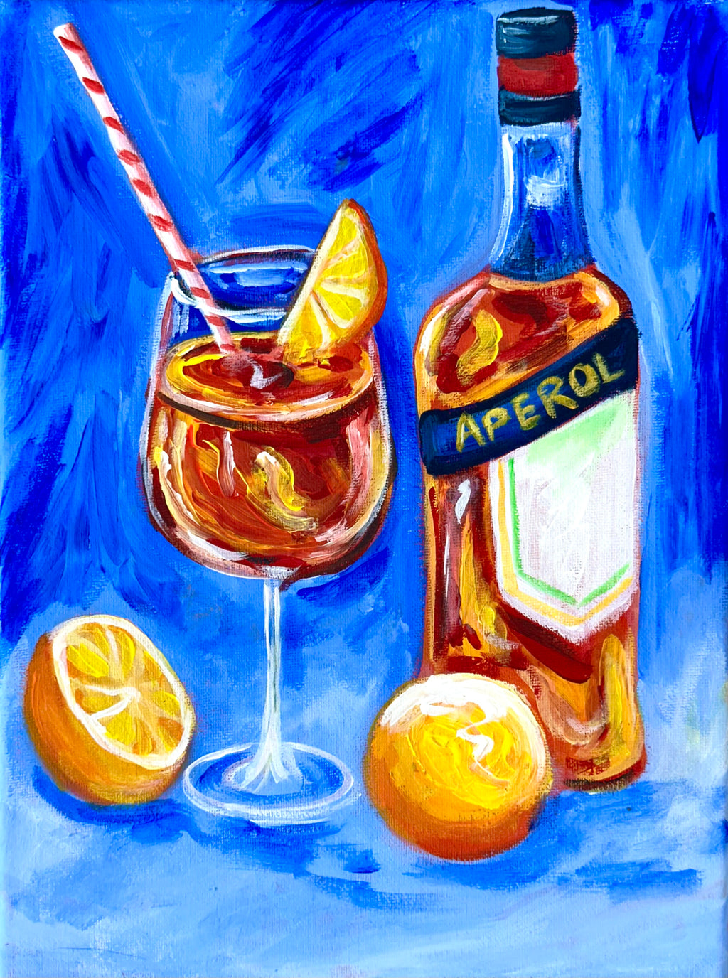 Aperol Spritz – Bold & Vibrant Original acrylic Painting